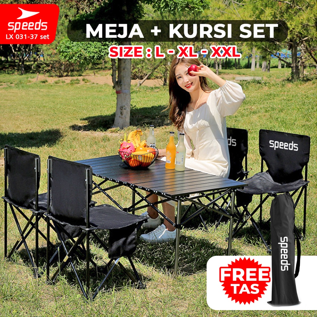 Jual Speeds Meja Lipat Kursi Lipat Set Outdoor Indoor Folding Table Chair Meja Camping Piknik