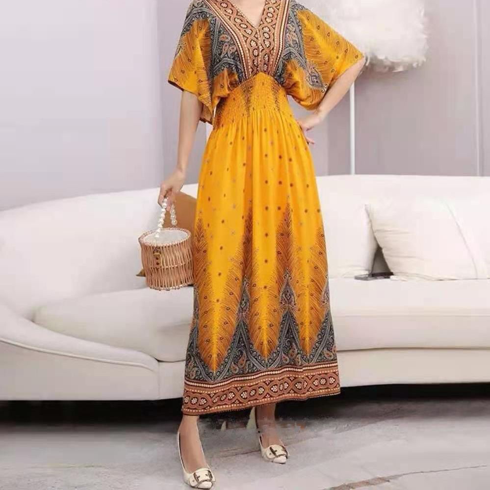 Jual Women's Indonesian Dress Women's Thai Bohemian Ethnic Style Vintage Long  Dress Resort Skirt | Shopee Indonesia