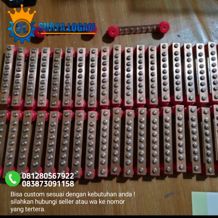 Jual busbar tembaga 3mm x 20mm 150mm busbar grounding Murni tembaga