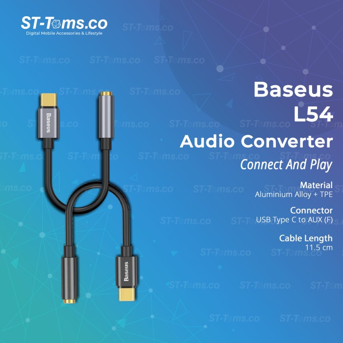 Jual Baseus L54 Audio Converter USB Type C To Jack Audio 3.5mm AUX ...