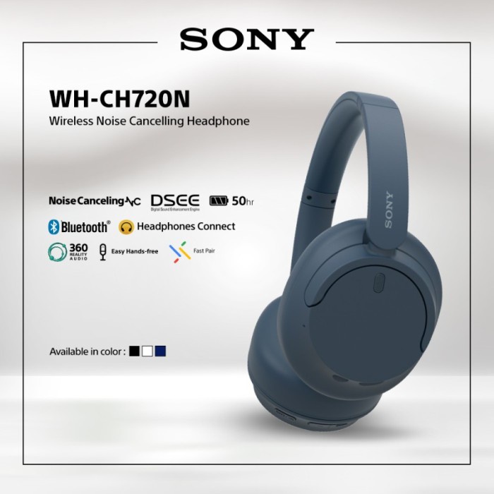 Sony WH-CH720N Wireless Noise Canceling Headphones - Blue WHCH720N