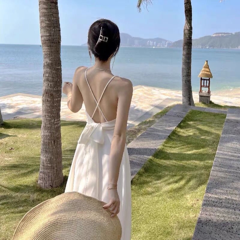 korean backless dress Amazon.com: Bollrllr Sexy Woman Dress Summer Robe Femme Korean Clothes  Backless Bandage Summer Mini Dresses White S : Clothing, Shoes & Jewelry