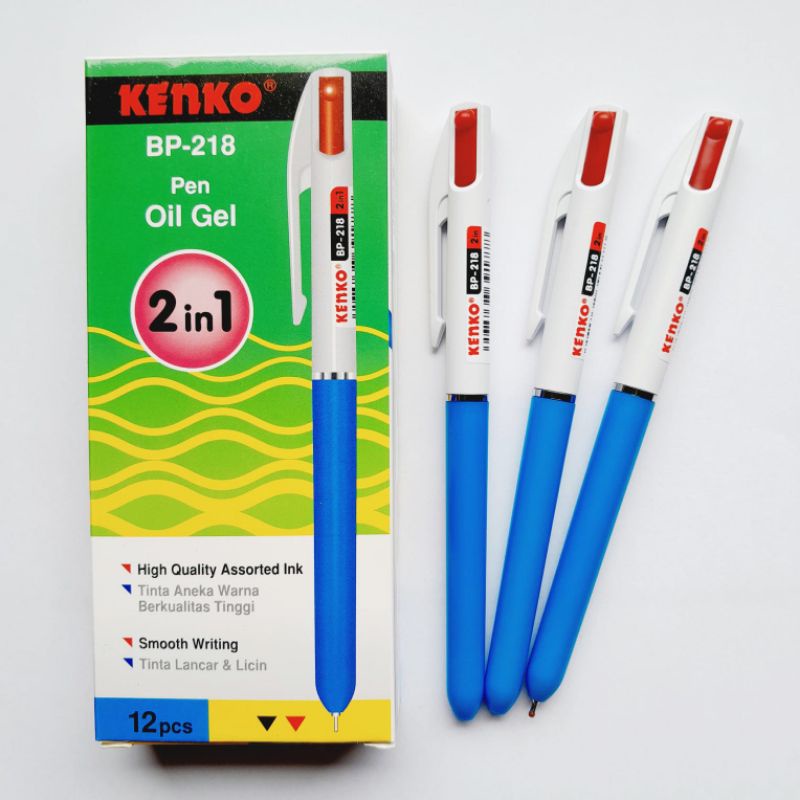 Jual KENKO Ballpoint 2 In 1 Hitam dan Merah BP-218 -[ Lusin ] | Shopee ...