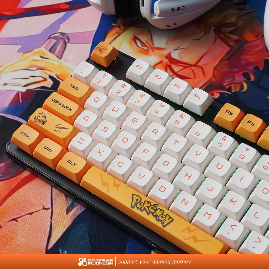 Jual Keycaps Pikachu Pokemon PBT Fullset Anime Manga Gaming Mechanical ...