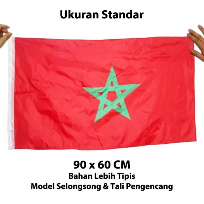 Jual Bendera Maroko Morocco Flag Ukuran Besar 90 X 60 Cm Shopee