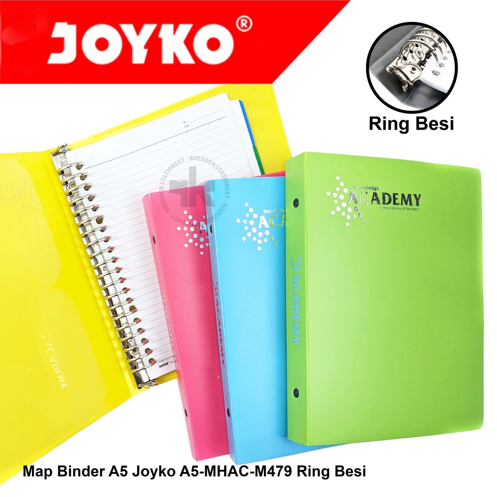 Jual Joyko Map Binder A5 Polos Fluorescent A5MHACM479 Ring Besi