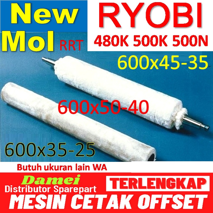 Jual New Mol Ryobi 500K Kain Rol Air Ryobi 500N Dampening Sleeve Ryobi ...