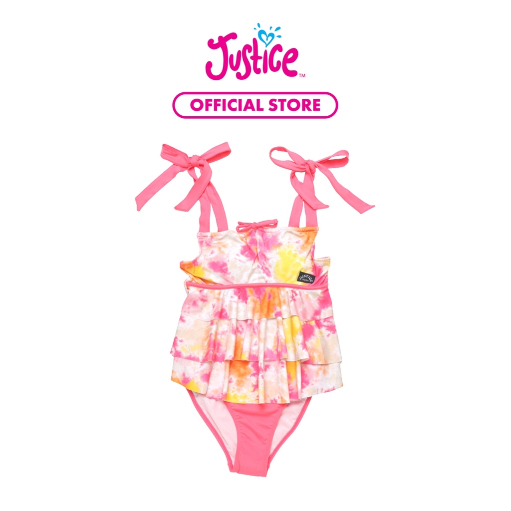 Jual Justice Ruffle Tie Tankini Swimsuit - Baju Renang Anak (Pink ...