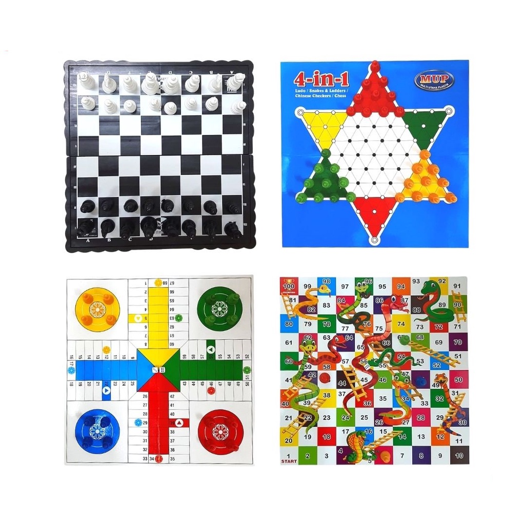 Jual REDFIRE TOYS MAINAN MULTI PLAYER BOARD GAME 4IN1 CATUR ULAR TANGGA ...