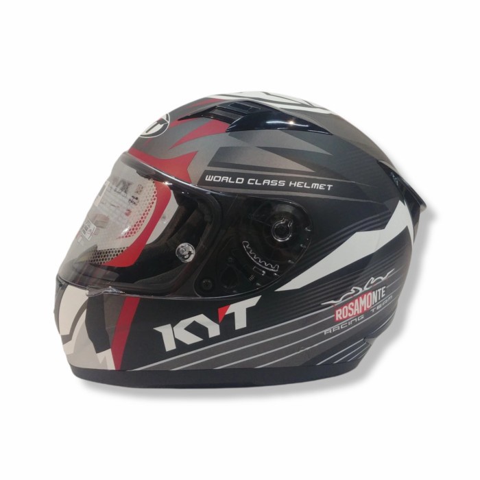 Jual Helm KYT R10 Race 3 Matt Gunmetal White Flat Visor ROSAMONTE