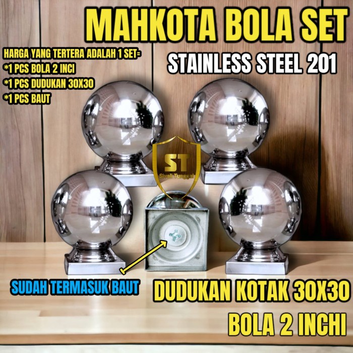 Jual Mahkota Bola Set Dudukan X Mm Bola Inch Baut Stainless Shopee Indonesia