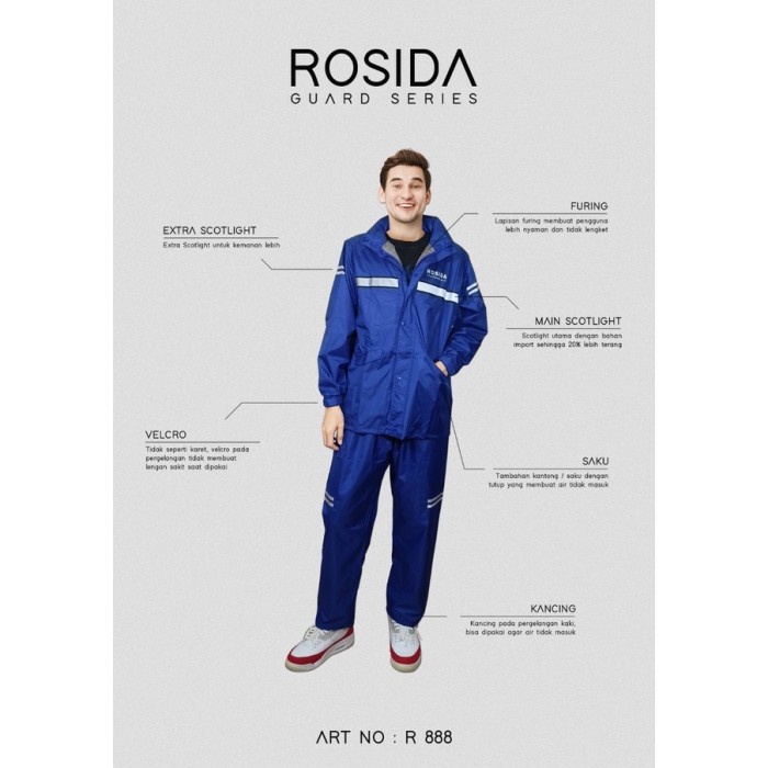 Jual PROMO - Jas Hujan Rosida Sporty Jas Hujan Keren Tebal dan Nyaman ...