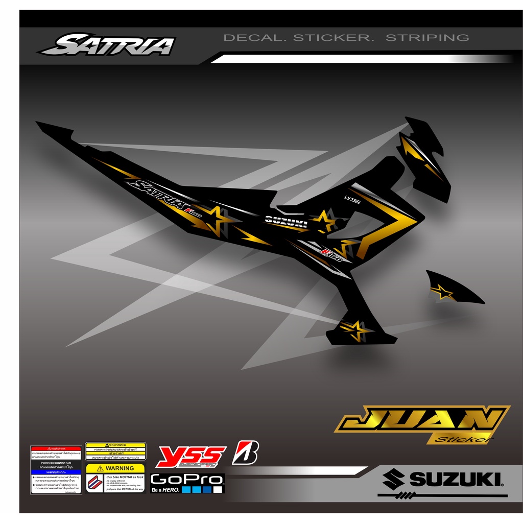 Jual STRIPING STIKER MOTOR VARIASI SATRIA FU FACELIFT 2013 2014 2015 ...