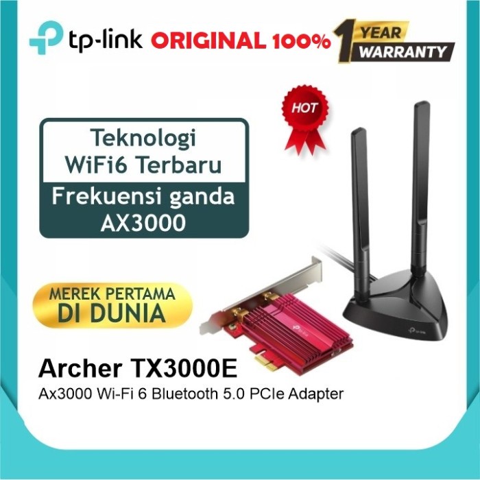 Jual Tp-link Archer TX3000E Wi-Fi 6 Bluetooth5.0 PCIe Adapter | Shopee ...