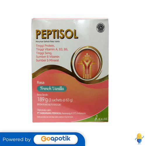 Jual Peptisol Rasa French Vanilla 63 Gram Box 3 Sachet (189 Gram ...