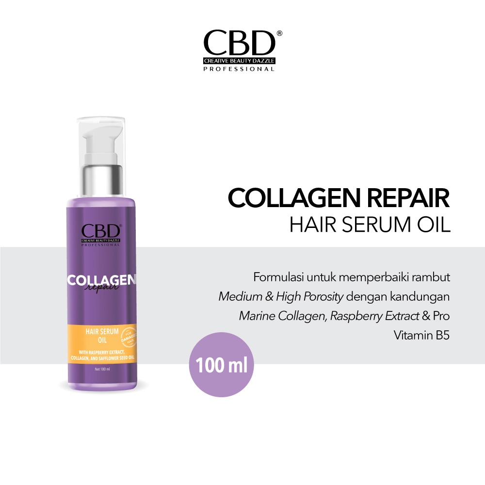 Jual CBD Collagen Repair Hair Serum Oil / Serum Rambut Kolagen100ml ...