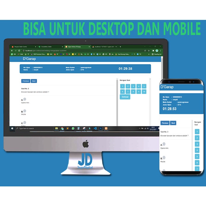 Jual Aplikasi Ujian Online Siap Pakai Berbasis Web | Shopee Indonesia