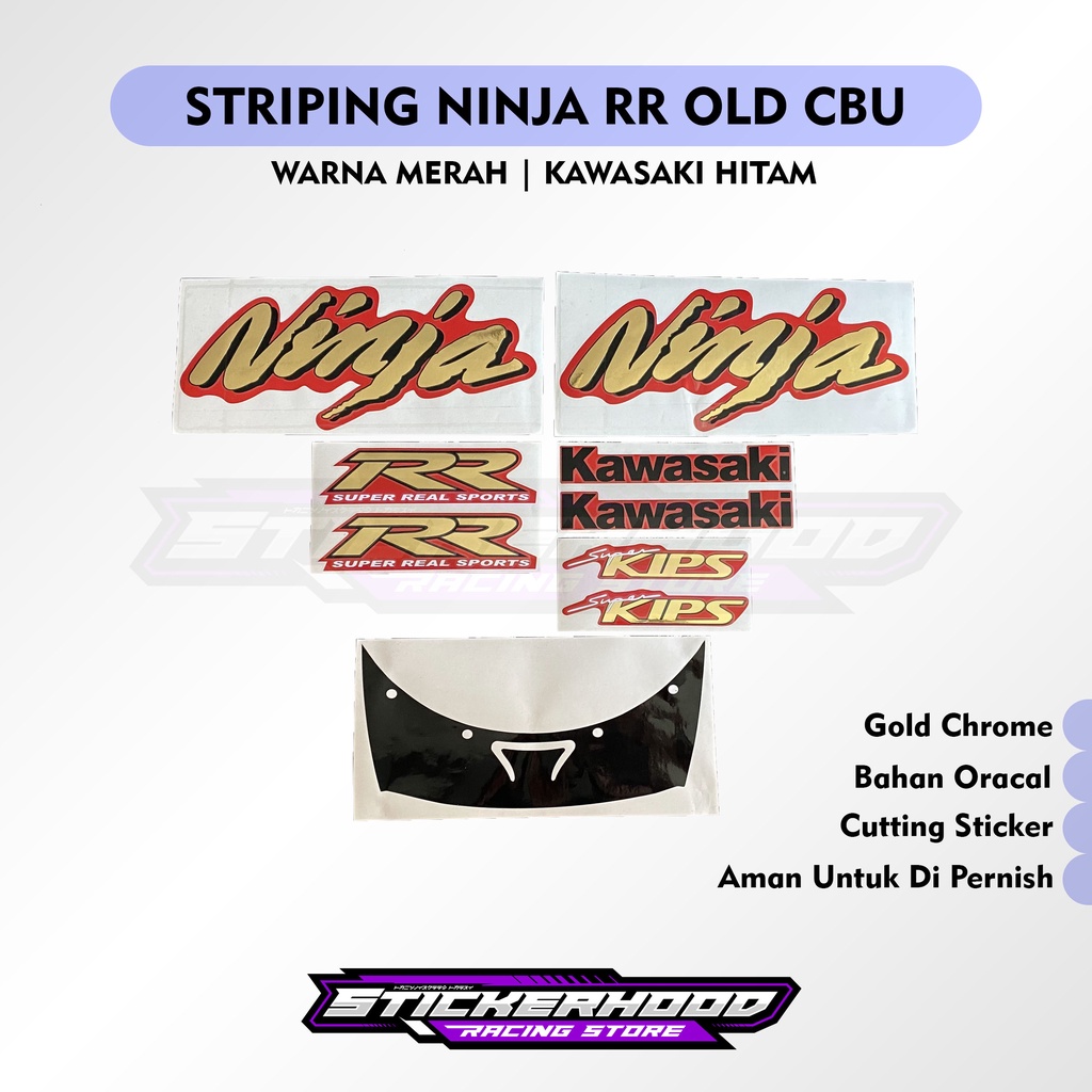 Jual STRIPING KAWASAKI NINJA RR OLD CBU MERAH | Shopee Indonesia