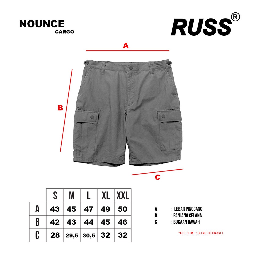 Jual Russ Short Cargo Pants Nounce Green | Shopee Indonesia