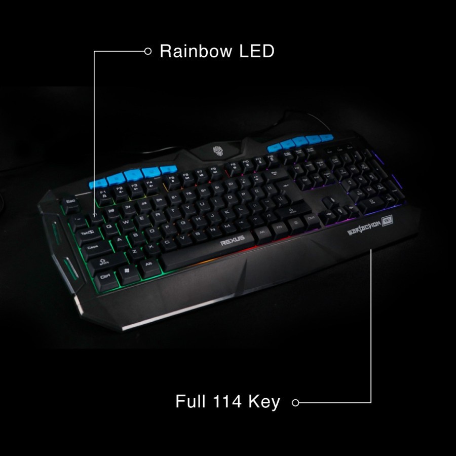 Jual Rexus Keyboard Mouse Gaming Combo VR1 / VR-1 Warfaction | Shopee ...