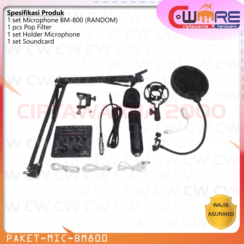 Jual Paket Mic Microphone Rekaman BM800 Soundcard V8 Stand Pop Filter ...