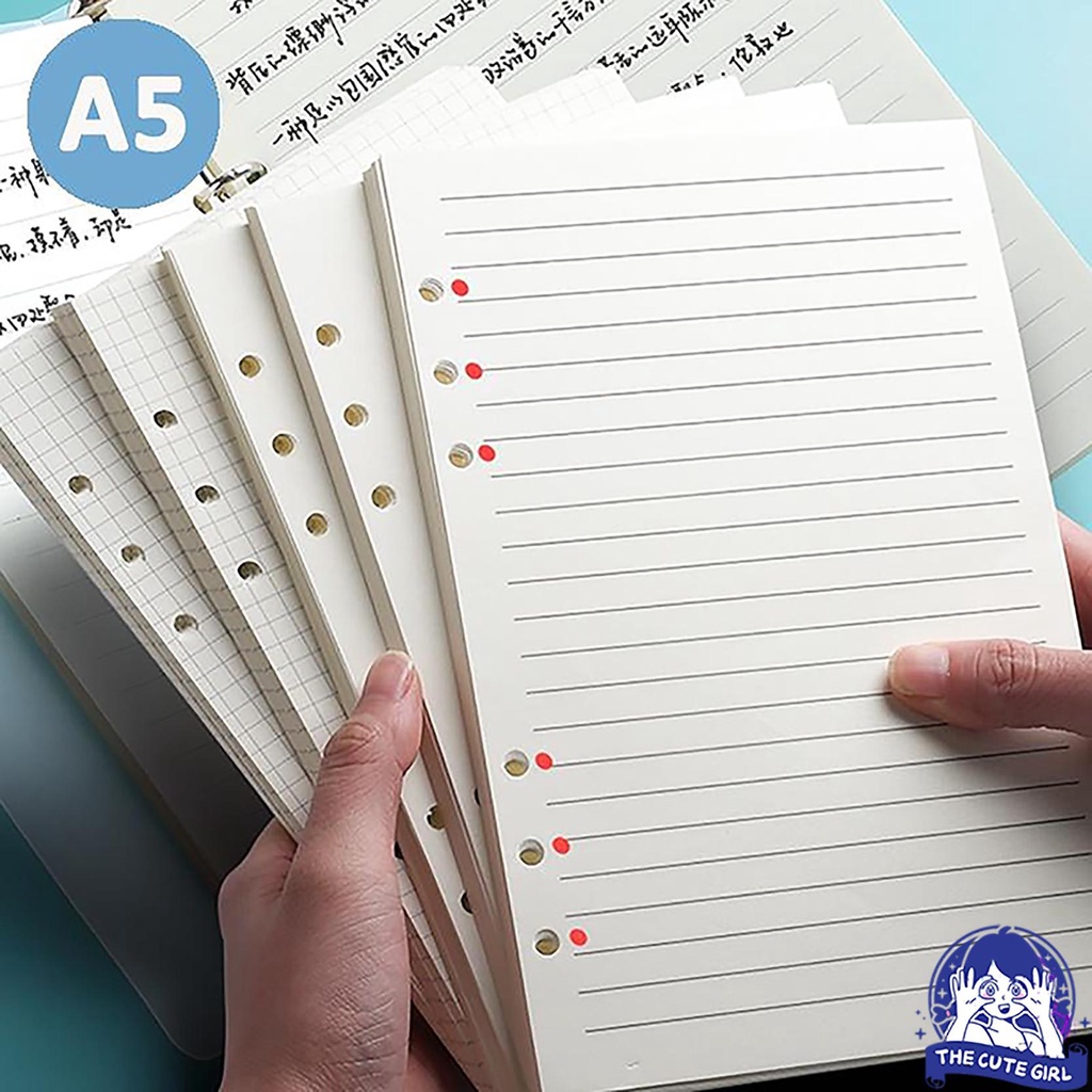 Jual Isi Binder A5/B5 Polos Bergaris Refill Binder Kertas Binder 6 RING