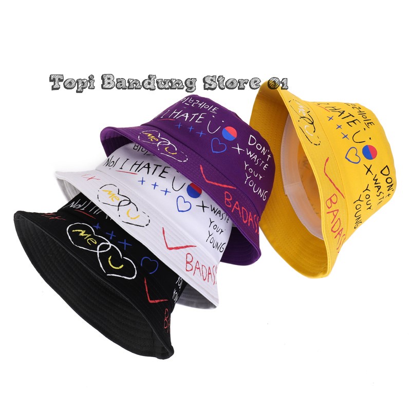 Jual Topi Bucket Hat Badas Korea Terbaru/topi Backet Anak Laki Laki Dan ...