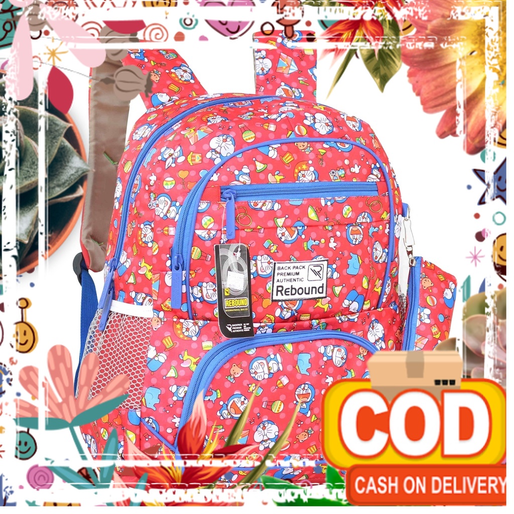 Jual Tas Anak Cowok Karakter Doraemon Merah Keren Ransel Anak Murah