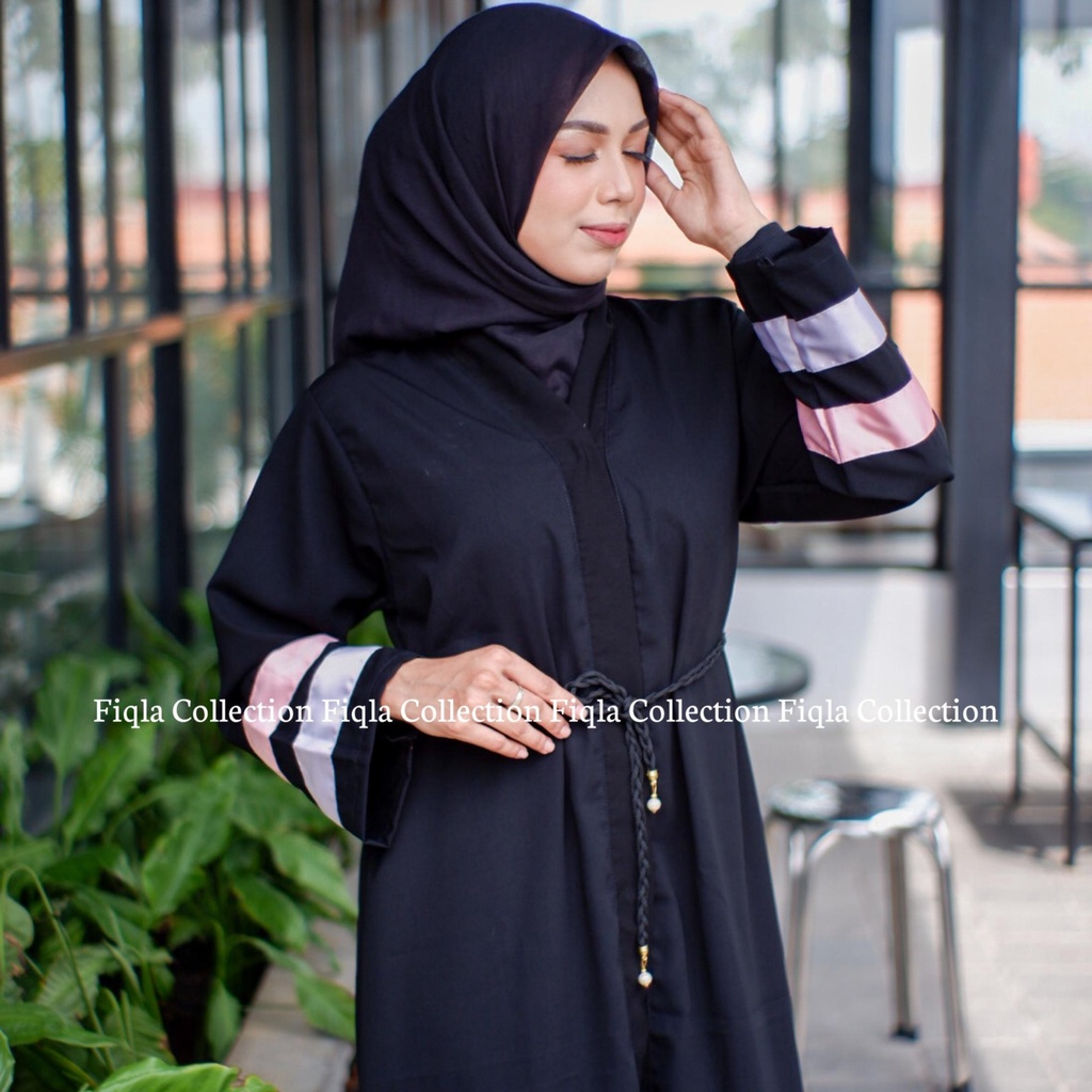 Jual FIQLA COLLECTION - ABAYA SAUDI HITAM LIST KOMBINASI - ZULFA ...