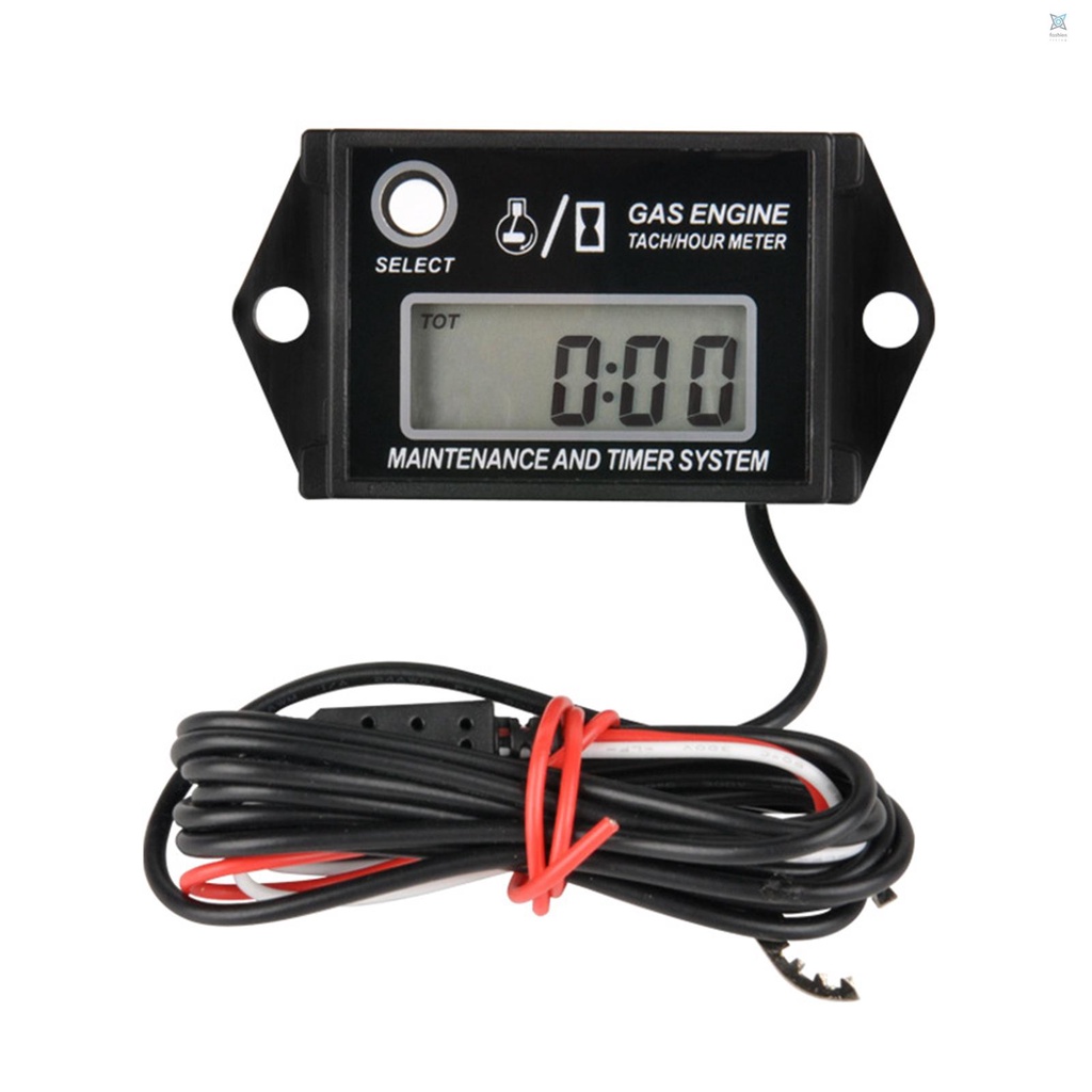 Jual Fli LCD Digital Tachometer Gas Engine Tach/Hour Meter Resettable