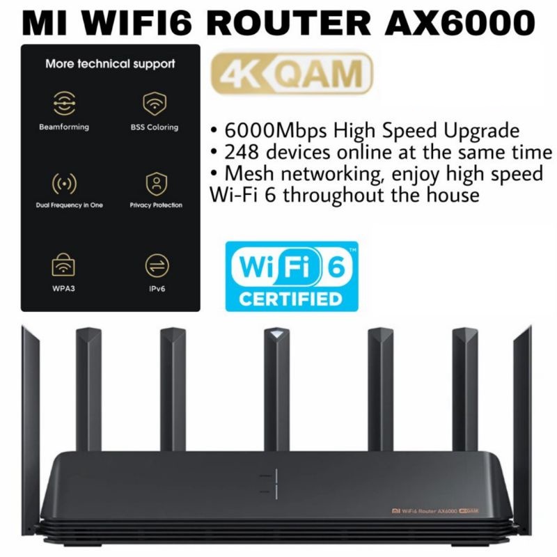 Jual MI AIoT ROUTER AX6000 - WiFi 6 Wireless 6000Mbps Support 248Device ...