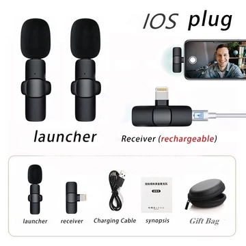 Topspot Mikrofon Nirkabel Lavalier Mic Portabel Audio Video Pembuatan Rekaman Wireless