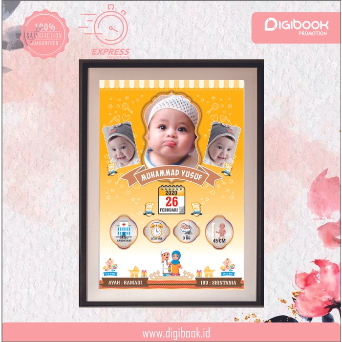 Jual POSTER BIODATA KELAHIRAN BAYI / WALL DECOR CUSTOM POSTER BABY BORN ...