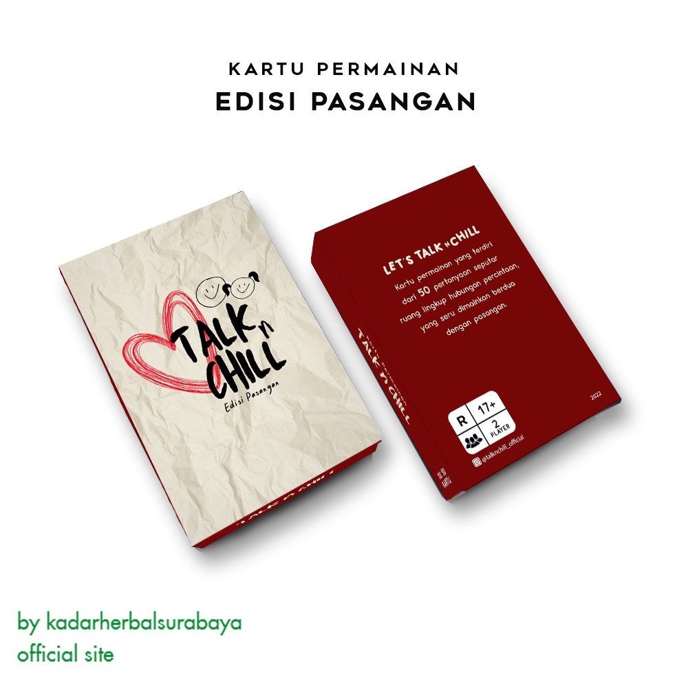 Jual LANGSUNG KIRIM Kartu permainan TalknChill Edisi Pasangan Kartu pertanyaan seperti