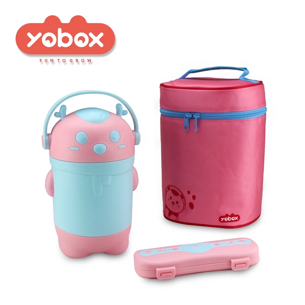 [UNIK88] YOBOX FREE TAS rantang tempat makan steinless 304 bento kids 3 susun model RUSA lunchbox YOOYEE | AutoStock