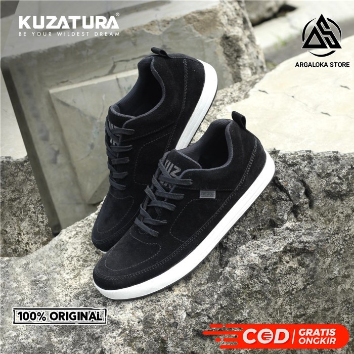 Jual Sepatu Sneakers Kerja Kuliah Sekolah Pria Cowok Casual Hitam Polos