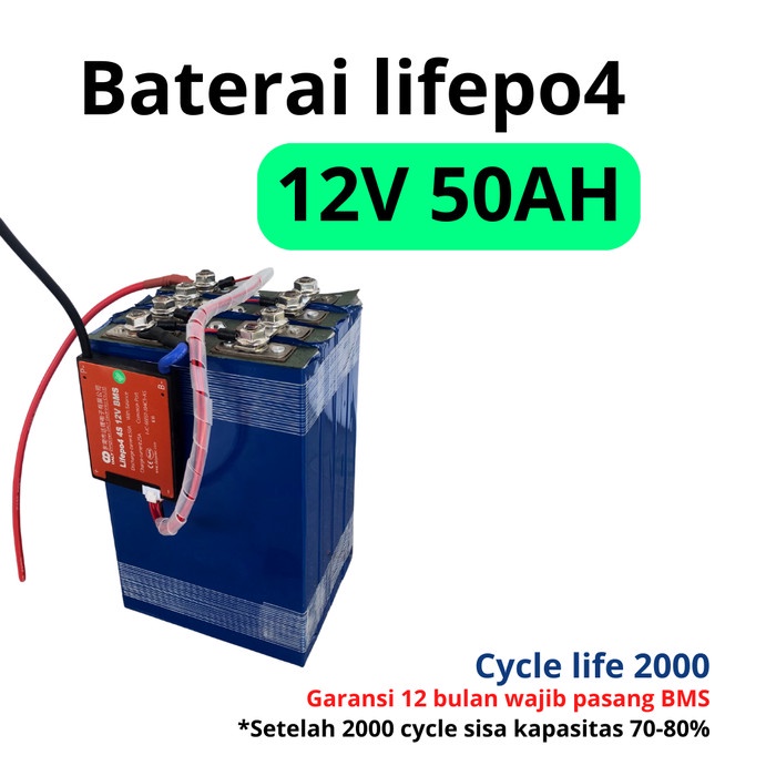 Jual BATERAI LIFEPO4 12V 50AH SIAP PAKAI SUDAH TES KAPASITAS | Shopee ...