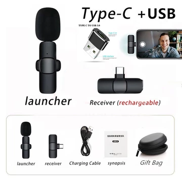 Topspot Mikrofon Nirkabel Lavalier Mic Portabel Audio Video Pembuatan Rekaman Wireless