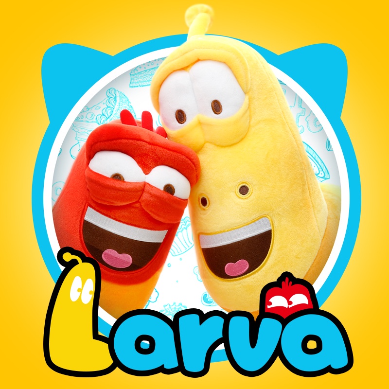 Jual Larva Boneka Kartun Serangga Larva Warna Kuning / Merah Cartoon