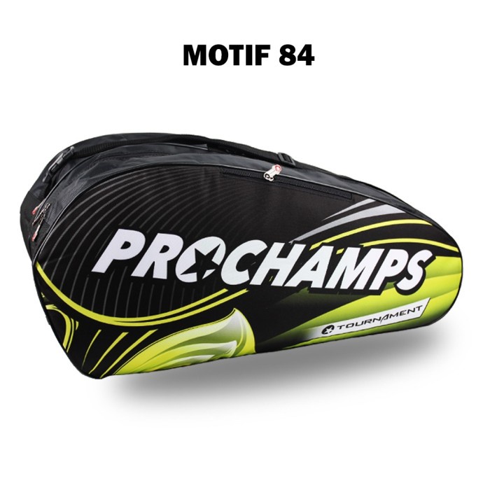Jual Tas Badminton PROCHAMPS 2R / 2 R THERMO Motif No. 84 Black Lime ...