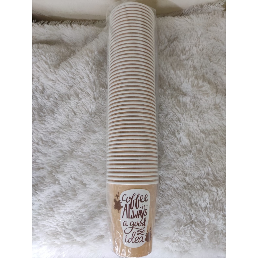 Jual Paper Cup Kopi Motif OKEY 8 OZ Isi 50 pcs | Shopee Indonesia