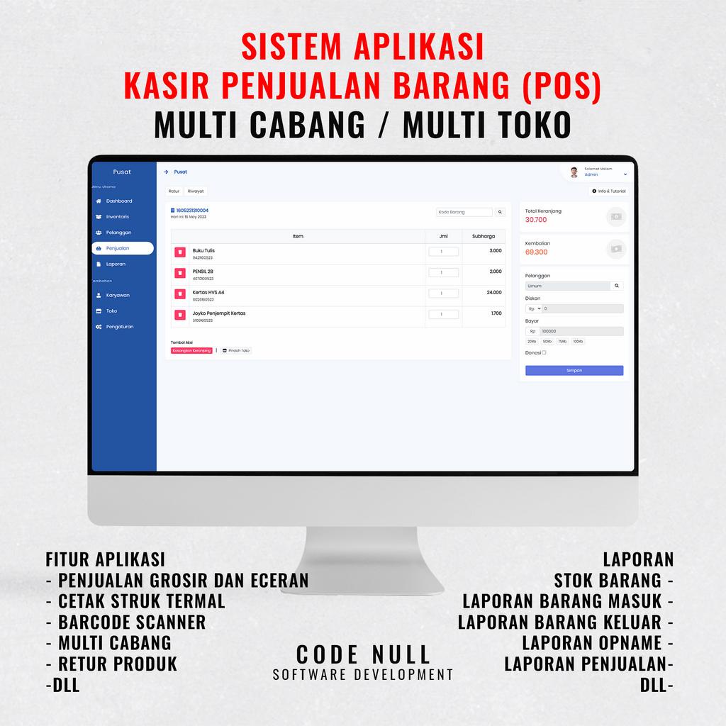 Jual Sistem Aplikasi Kasir Penjualan Barang Pos Multi Cabang Multi Toko Shopee Indonesia 9029