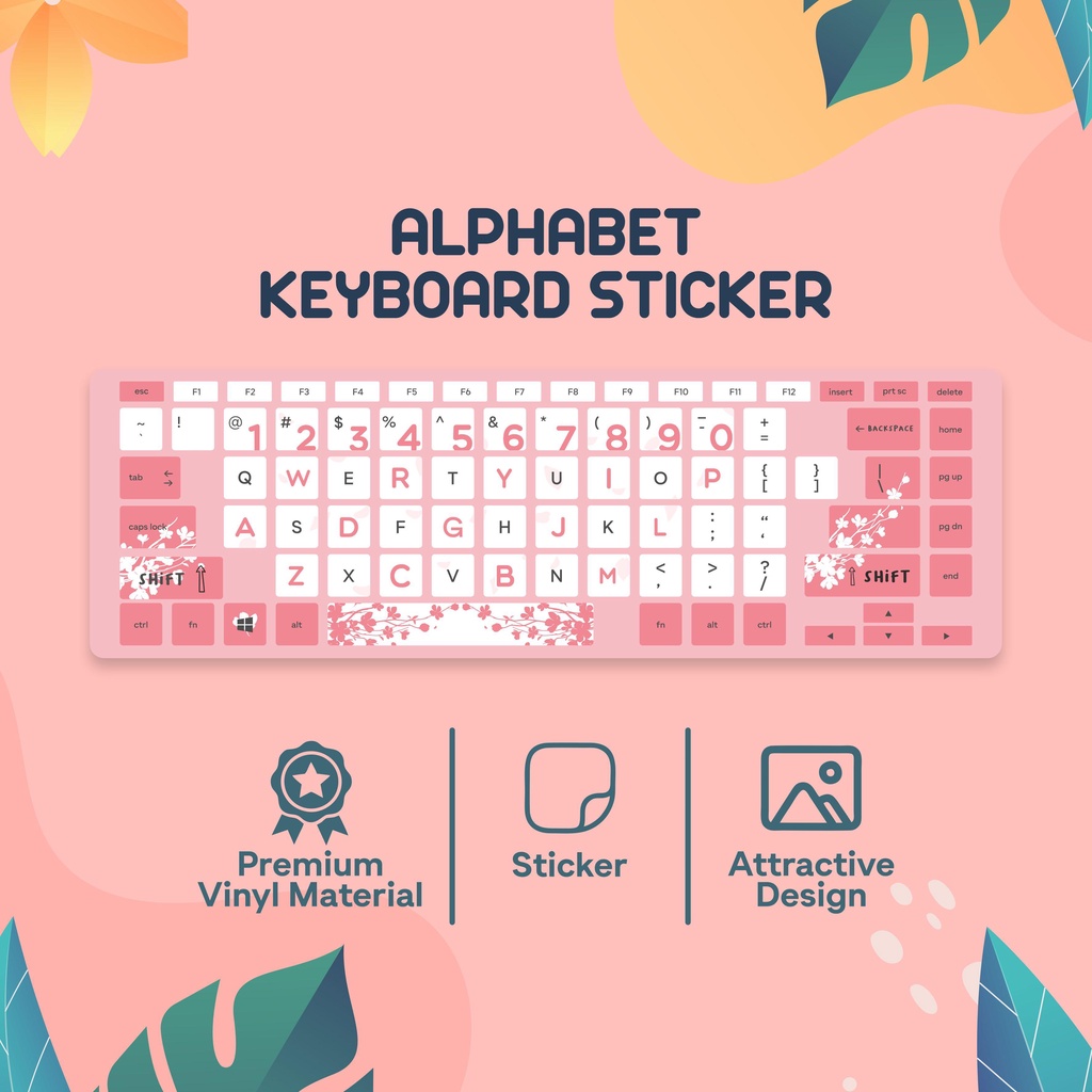 Jual Ghif Stiker Sticker English Keyboard Full Premium vinyl PC ...