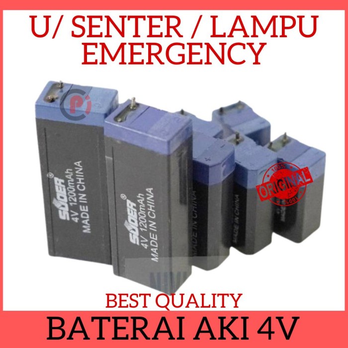 Jual Baterai Aki Kering 4V 4 Volt Untuk Lampu Emergency Raket Nyamuk ...