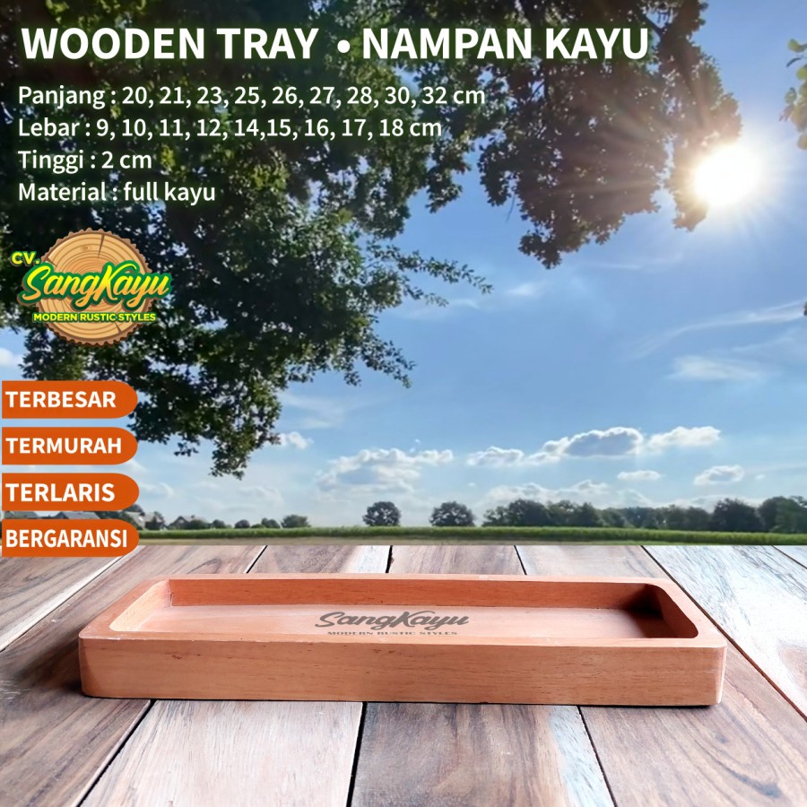 Jual SangKayu Nampan Full Kayu Wooden Serving Tray Kayu Baki Kayu