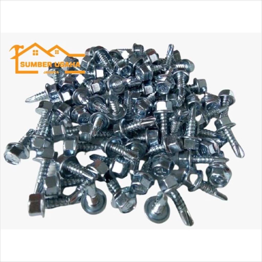 Jual Per Bungkus 100 Pcs Baut Roofing 10mm x 16mm 10 x 16 mm Rufing ...