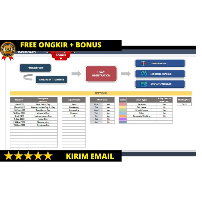 Jual Template Excel Untuk Monitoring Absen Karyawan Shopee Indonesia