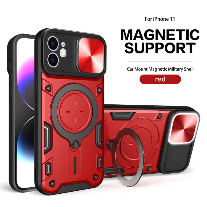 Jual iPhone 11 EvoX Army Military Flash Flip Lens Armor Case