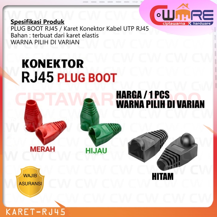 Jual Karet Konektor Kabel UTP RJ45 Plug Boot Cover Pelindung RJ45 ...