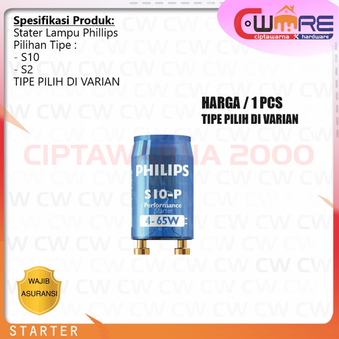 Jual Stater Lampu TL PHILIPS S 2-P Starter Neon 10, 20, 40 W Philip 4-65 -  Jakarta Barat - Sinar Maju Elecric